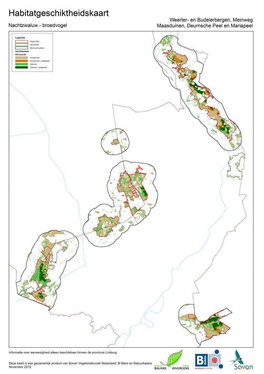 Habitatsgeschiktheidskaart voor de Nachtzwaluw