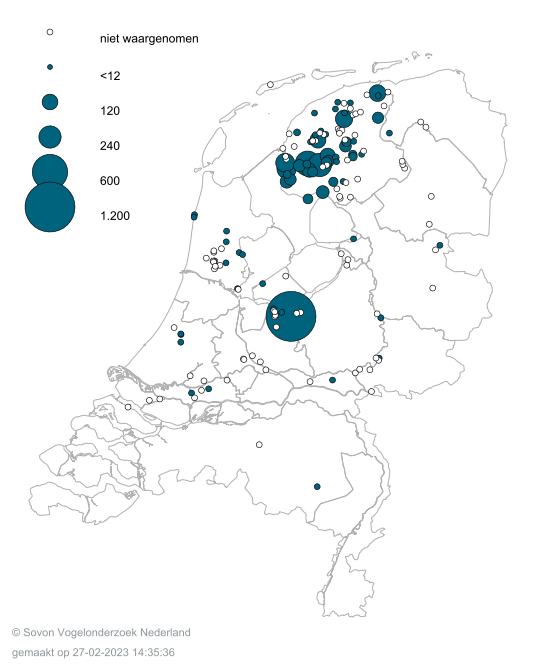 Kemphanen op slaapplaatsen in voorjaar 2019