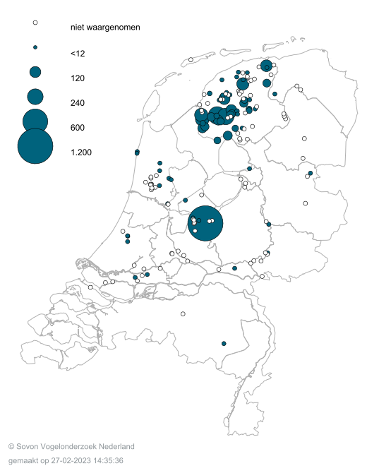  Kemphanen op slaapplaatsen in voorjaar 2019