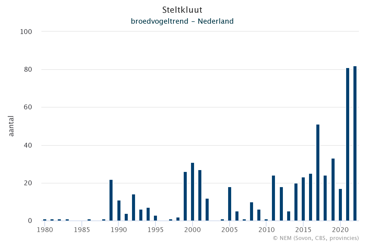 Grafiek Steltkluut tm 2022