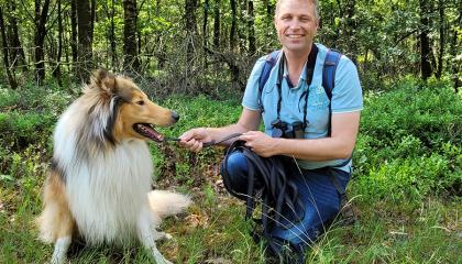 Henk Schreuders met hond